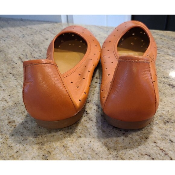 Korks Kork Ease Flats Leather Orange Nessa Women's Sz 10/42 Balet Flats Vented - Picture 6 of 10